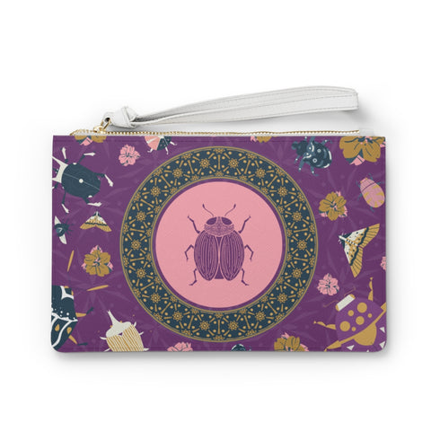 Purple Insect Beetle Bug Clutch Bag